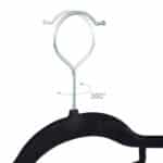 Set 20 umerase cu catifea, carlig rotativ 360°, gri, 22,5 x 41,5 x 0,6 cm - imagine 6