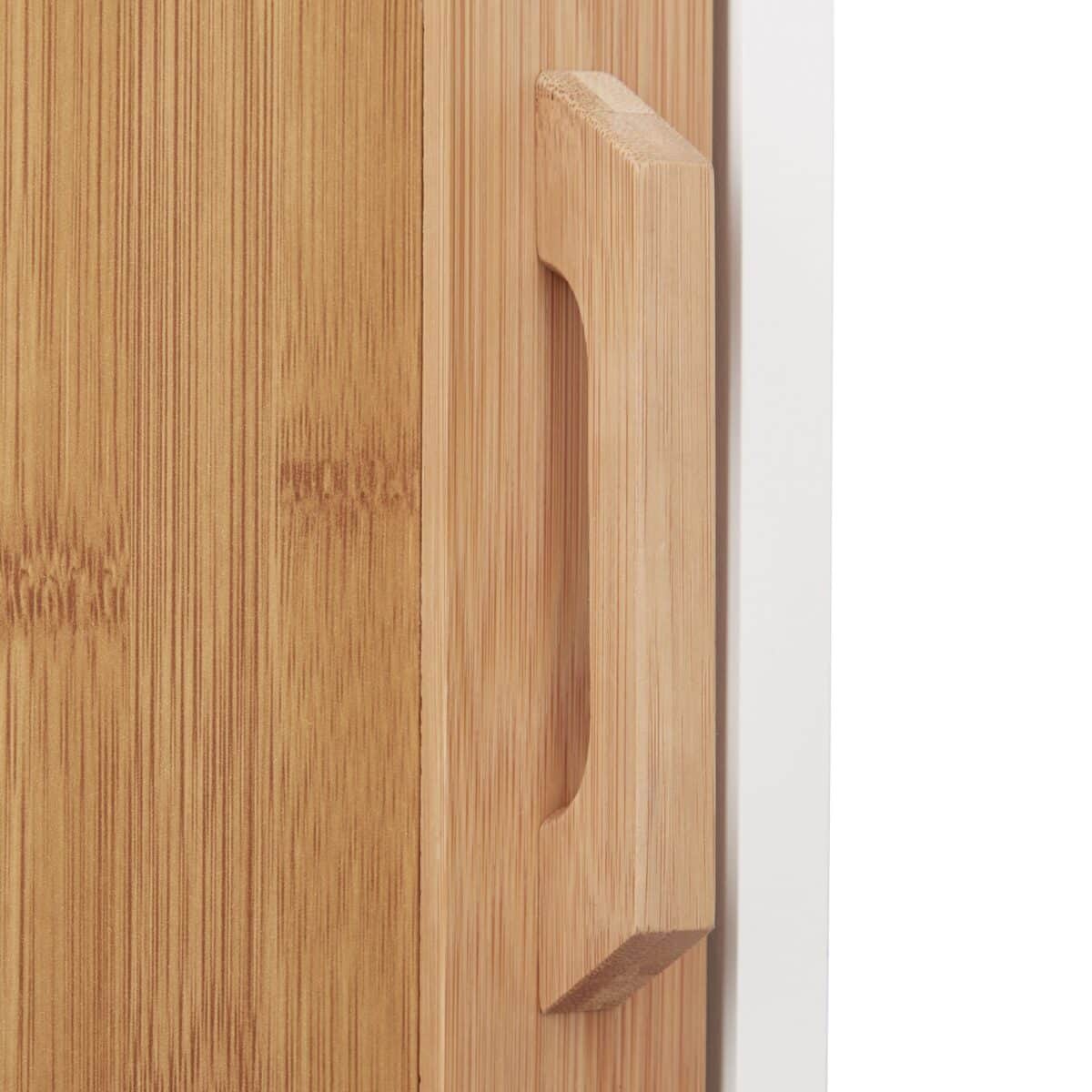 Dulap baie, 5 rafturi, sertar, bambus/MDF, 180 x 39 x 30 cm - imagine 5