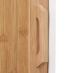 Dulap baie, 5 rafturi, sertar, bambus/MDF, 180 x 39 x 30 cm - imagine 5
