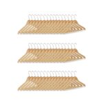 Set 48 umerase pentru haine, multifunctionale, din lemn, carlig rotativ, 22,5 x 44,5 x 1,3 cm