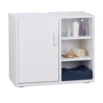 Dulap baie, baza lavoar, MDF, 4 rafturi, alb, 51 x 60 x 32 cm