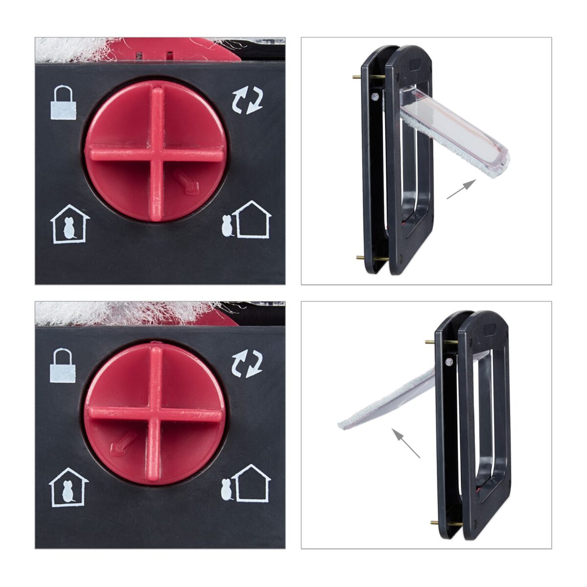 Usa pentru animale de companie, cu magnet, izolata, negru, 22 x 20 cm - imagine 8