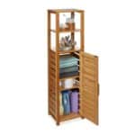 Dulap pentru baie, bambus, natur, 119 x 33 x 25,5 cm