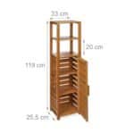Dulap pentru baie, bambus, natur, 119 x 33 x 25,5 cm - imagine 5