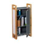 Dulap suspendat baie, 3 rafturi, MDF/bambus, 58 x 31,5 x 15 cm