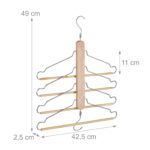 Set 2 suporturi cu 4 umerase, din lemn, pozitionat vertical/orizontal, 49 x 42,5 x 2,5 cm - imagine 4