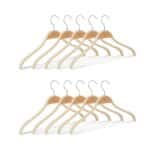 Set 10 umerase pentru haine, din lemn, lamele ce previn alunecarea, 23 x 40 x 1,3 cm