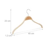 Set 10 umerase pentru haine, din lemn, lamele ce previn alunecarea, 23 x 40 x 1,3 cm - imagine 4
