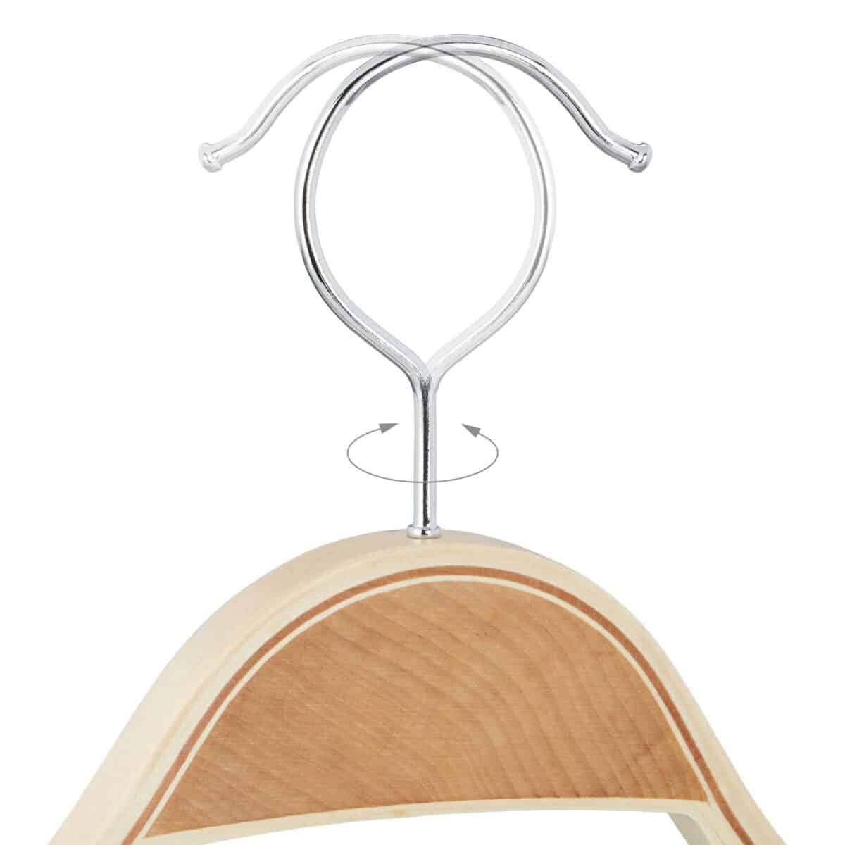 Set 10 umerase pentru haine, din lemn, lamele ce previn alunecarea, 23 x 40 x 1,3 cm - imagine 6