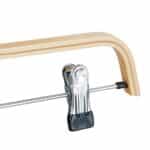 Set 5 umerase din lemn, cu 2 cleme, carlig rotativ 360°, 17 x 37,5 x 2,5 cm - imagine 2