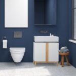 Dulap baie, baza lavoar, bambus/MDF, maro/alb, 60,5 x 60 x 30,5 cm - imagine 6