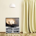 Comoda TV, portabila, cu roti, sistem blocare roti, 4 rafturi, alb, 35 x 80 x 35 cm - imagine 2