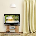 Comoda TV, portabila, cu roti, sistem blocare roti, rafturi, maro, 45 x 80 x 40 cm - imagine 3
