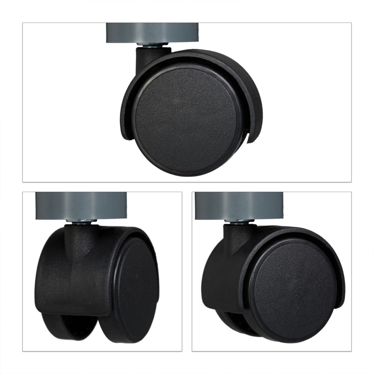 Comoda TV, portabila, cu roti, sistem blocare roti, rafturi, alb, 45 x 60 x 40 cm - imagine 6