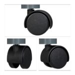 Comoda TV, portabila, cu roti, sistem blocare roti, rafturi, alb, 45 x 60 x 40 cm - imagine 6