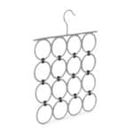 Umeras metalic pentru esarfe, cu 16 inele, 40 x 31 x 0,5 cm