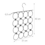Umeras metalic pentru esarfe, cu 16 inele, 40 x 31 x 0,5 cm - imagine 4