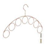 Umeras metalic pentru accesorii, curele/cravata/esarfe, 7 inele, 24,5 x 40,5 x 0,3 cm