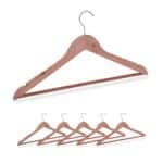 Set 6 umerase pentru haine din lemn cu aspect natural, bej, 23 x 44 x 1,2 cm
