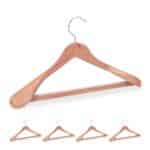 Set 5 umerase pentru haine, multifunctionale, lemn cu aspect natural, 19,5 x 44 x 3 cm