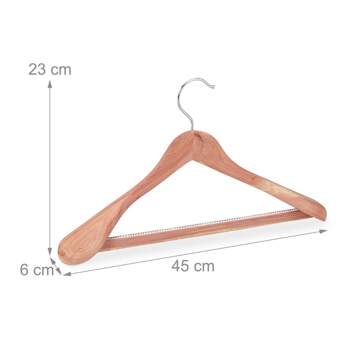 Set 5 umerase pentru haine, multifunctionale, lemn cu aspect natural, 19,5 x 44 x 3 cm - imagine 4