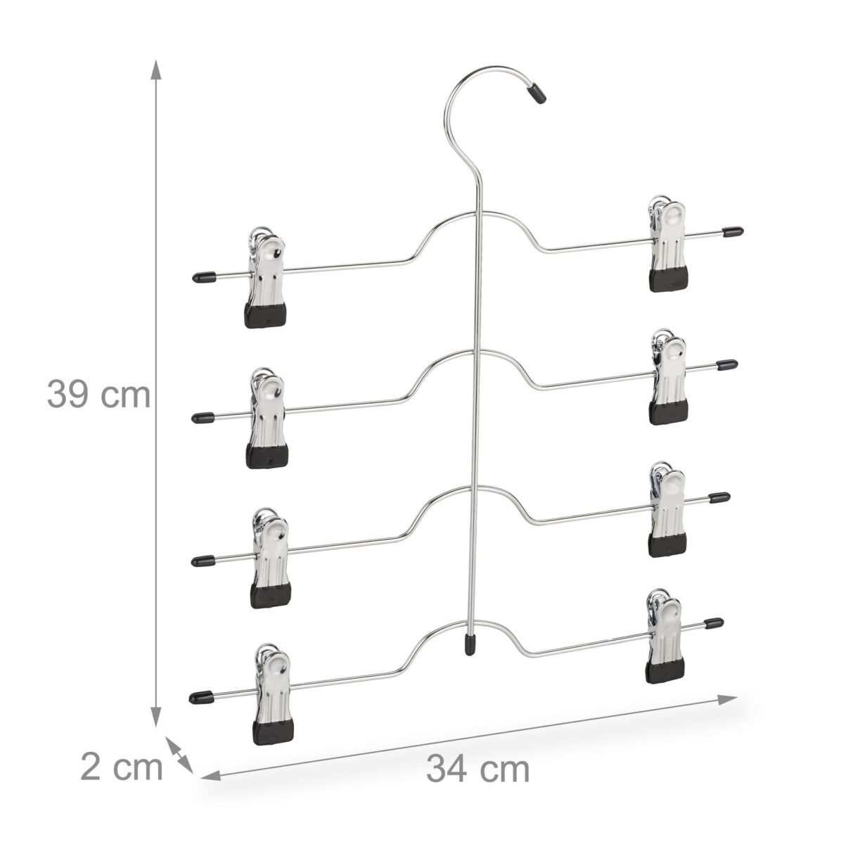 Set 2 suporturi cu 4 umerase, pentru pantaloni/fuste, 39 x 34 x 2 cm - imagine 4