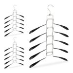 Set 3 suporturi cu 5 umerase, din metal, 58 x 40,5 x 3,5 cm
