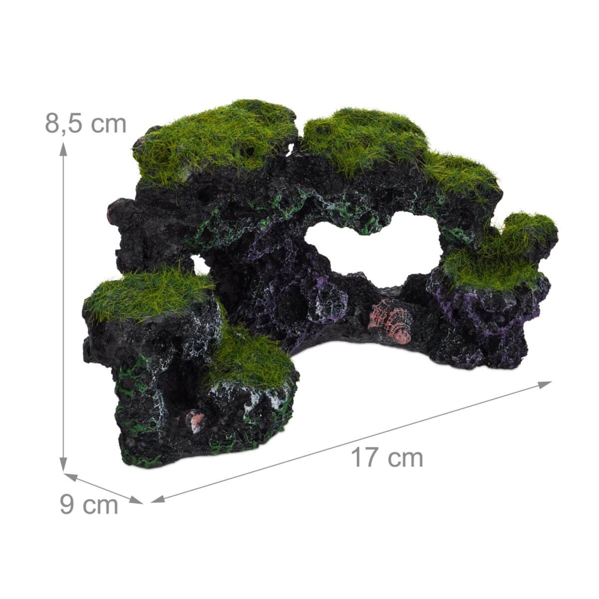 Ornament pentru acvariu de pesti, aspect de piatra, optica 3D, 8,5 x 17 x 9 cm - imagine 4