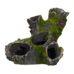 Decoratiune pentru acvariu de pesti, 3D, trunchi de copac, aspect de piatra, 7 x 15 x 8,5 cm
