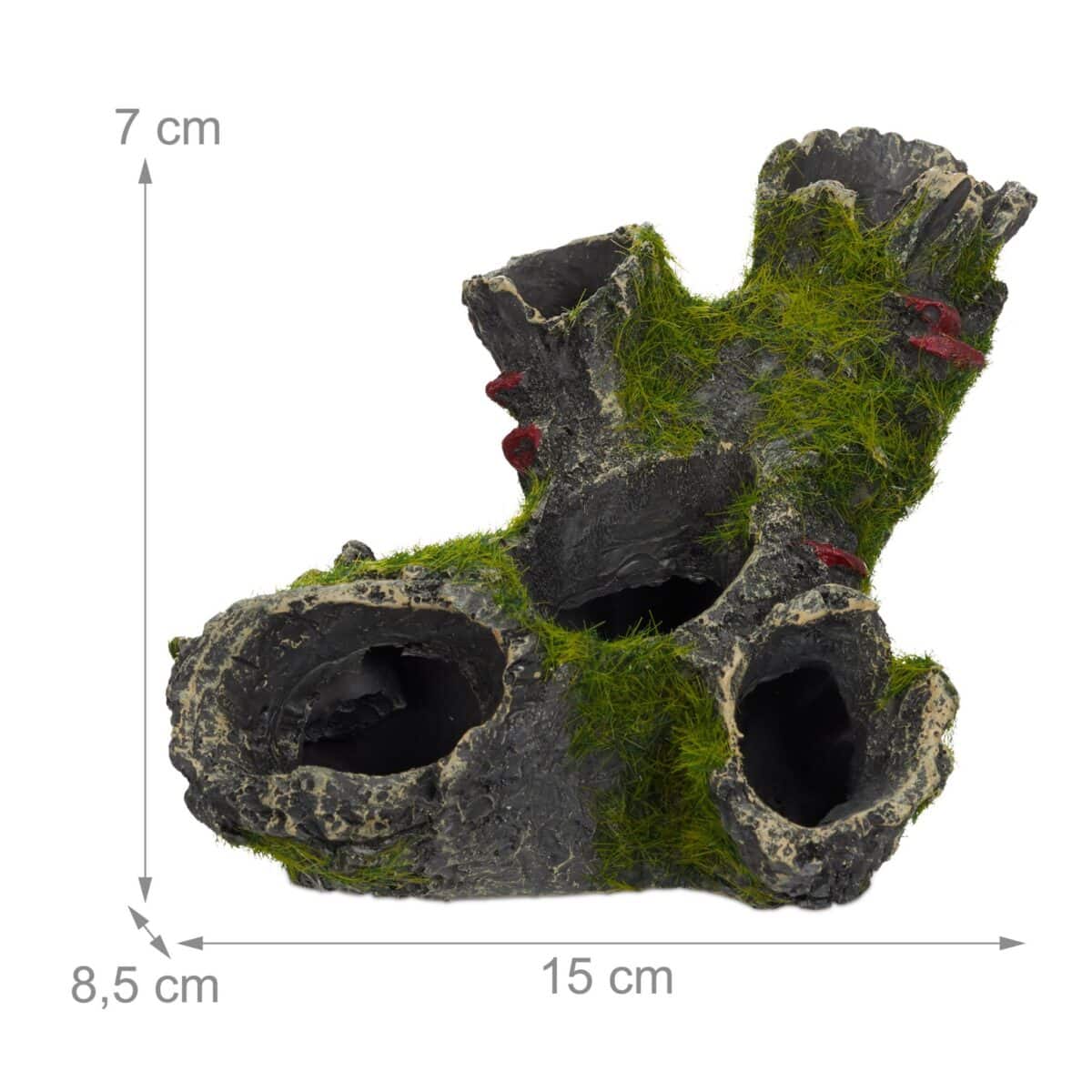 Decoratiune pentru acvariu de pesti, 3D, trunchi de copac, aspect de piatra, 7 x 15 x 8,5 cm - imagine 4