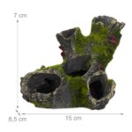 Decoratiune pentru acvariu de pesti, 3D, trunchi de copac, aspect de piatra, 7 x 15 x 8,5 cm - imagine 4
