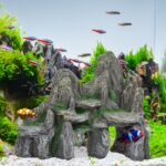 Ornament pentru acvariu de pesti, aspect de piatra, 21 x 24 x 14 cm - imagine 5
