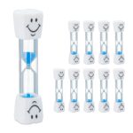 Set 10 clepsidre cu nisip, timp 3 minute, 10 x 2,5 x 2,5 cm, Relaxdays