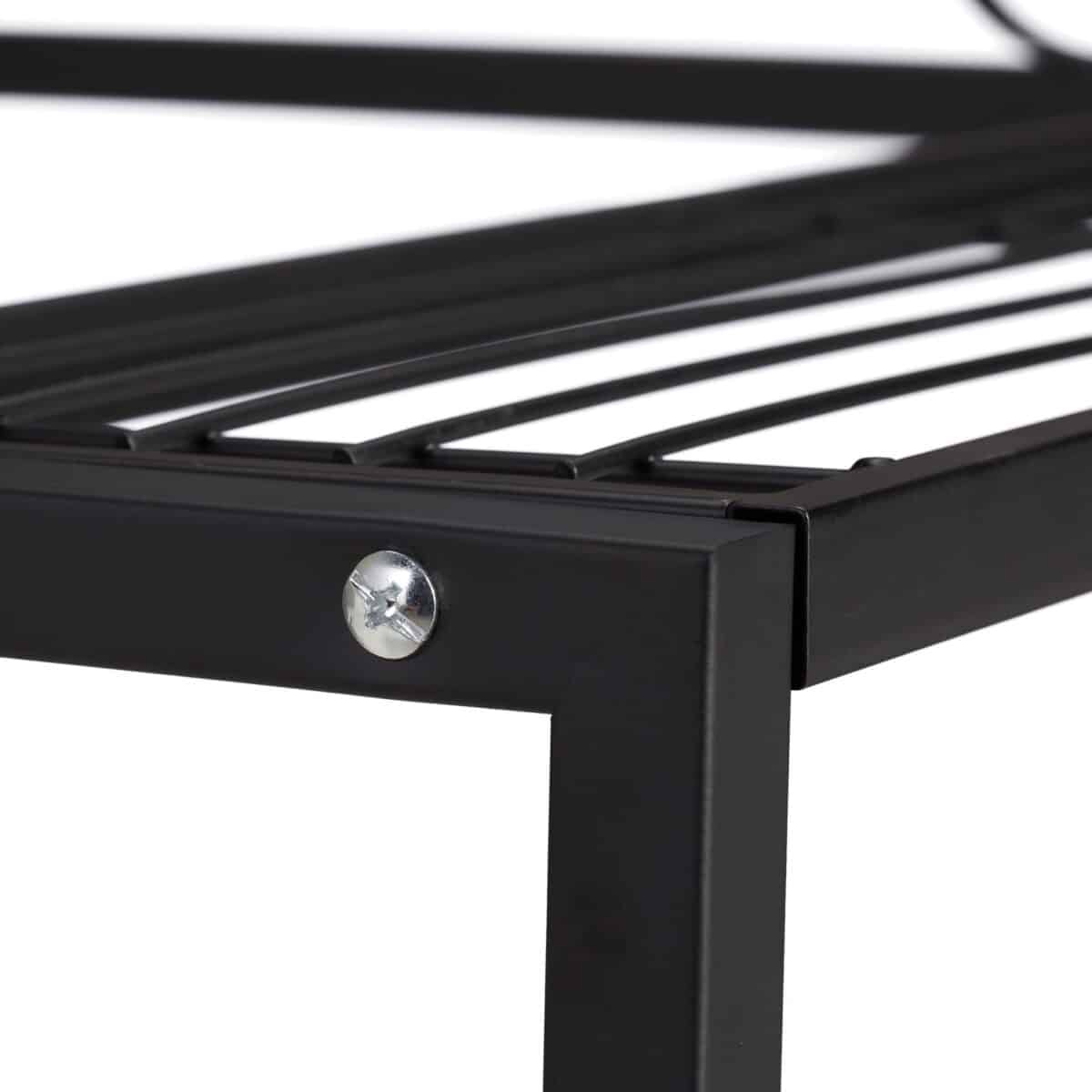 Raft metalic pentru flori, 3 trepte, interior/exterior, 69 x 70 x 60 cm, negru - imagine 5