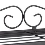 Raft metalic pentru flori, 3 trepte, interior/exterior, 69 x 70 x 60 cm, negru - imagine 6