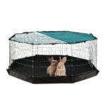 Tarc pentru iepuri si rozatoare, usa cu incuietoare, plasa si prelata, 60 x 150 x 150 cm