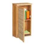Dulap baie suspendat, din bambus, 66 x 35 x 20 cm, maro