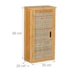 Dulap baie suspendat, din bambus, 66 x 35 x 20 cm, maro - imagine 5