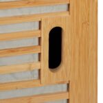 Dulap baie suspendat, din bambus, 66 x 35 x 20 cm, maro - imagine 8