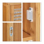 Dulap baie suspendat, din bambus, 66 x 35 x 20 cm, maro - imagine 9