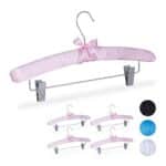 Set 5 umerase captusite, cu 2 cleme, carlig rotativ 360°, roz, Relaxdays