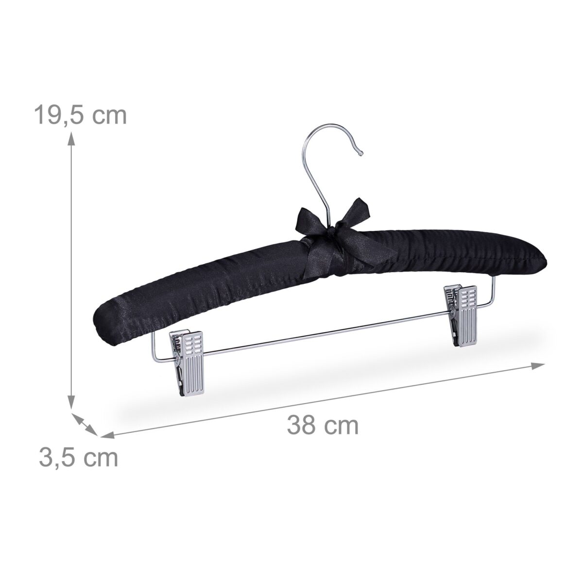 Set 5 umerase captusite, cu 2 cleme, carlig rotativ 360°, negru, Relaxdays - imagine 4
