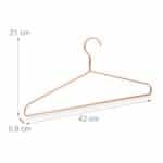 Set 12 umerase metalice pentru haine, 21 x 42 x 0,8 cm, Relaxdays - imagine 4
