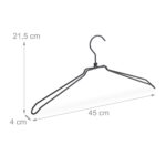 Set 12 umerase metalice, pentru haine, 21,5 x 45 x 4 cm - imagine 4