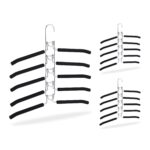 Set 3 suporturi cu 5 umerase, suprafata antiderapanta, Relaxdays
