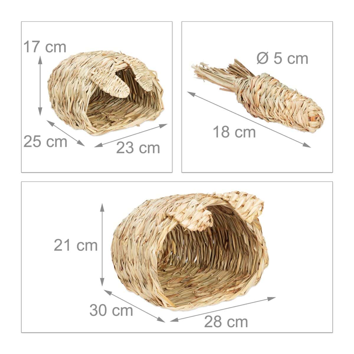Set 3 piese, casute si jucarie, pentru iepuri mici si rozatoare, Relaxdays - imagine 4