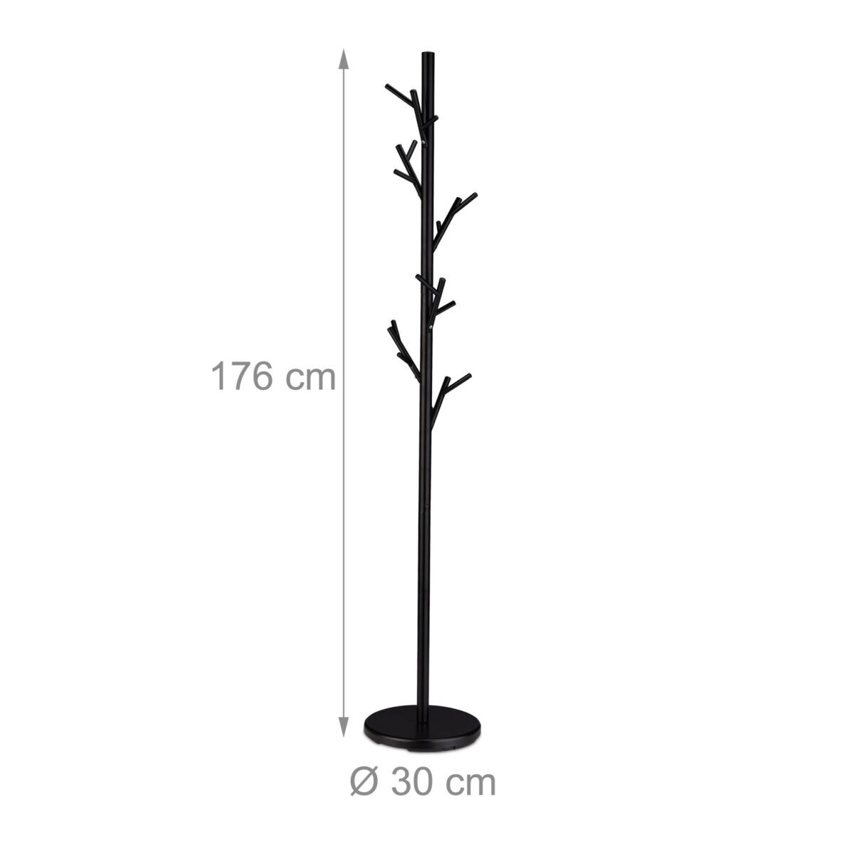 Cuier metalic pentru haine, cu 12 agatatori, negru, 176 x 30 cm - imagine 4