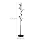 Cuier metalic pentru haine, cu 12 agatatori, negru, 176 x 30 cm - imagine 4