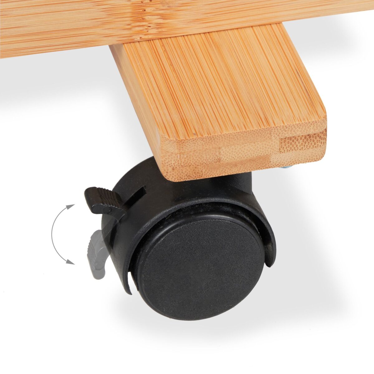 Raft pentru flori, cu roti, din bambus, 5 niveluri, 79 x 95 x 36 cm - imagine 5