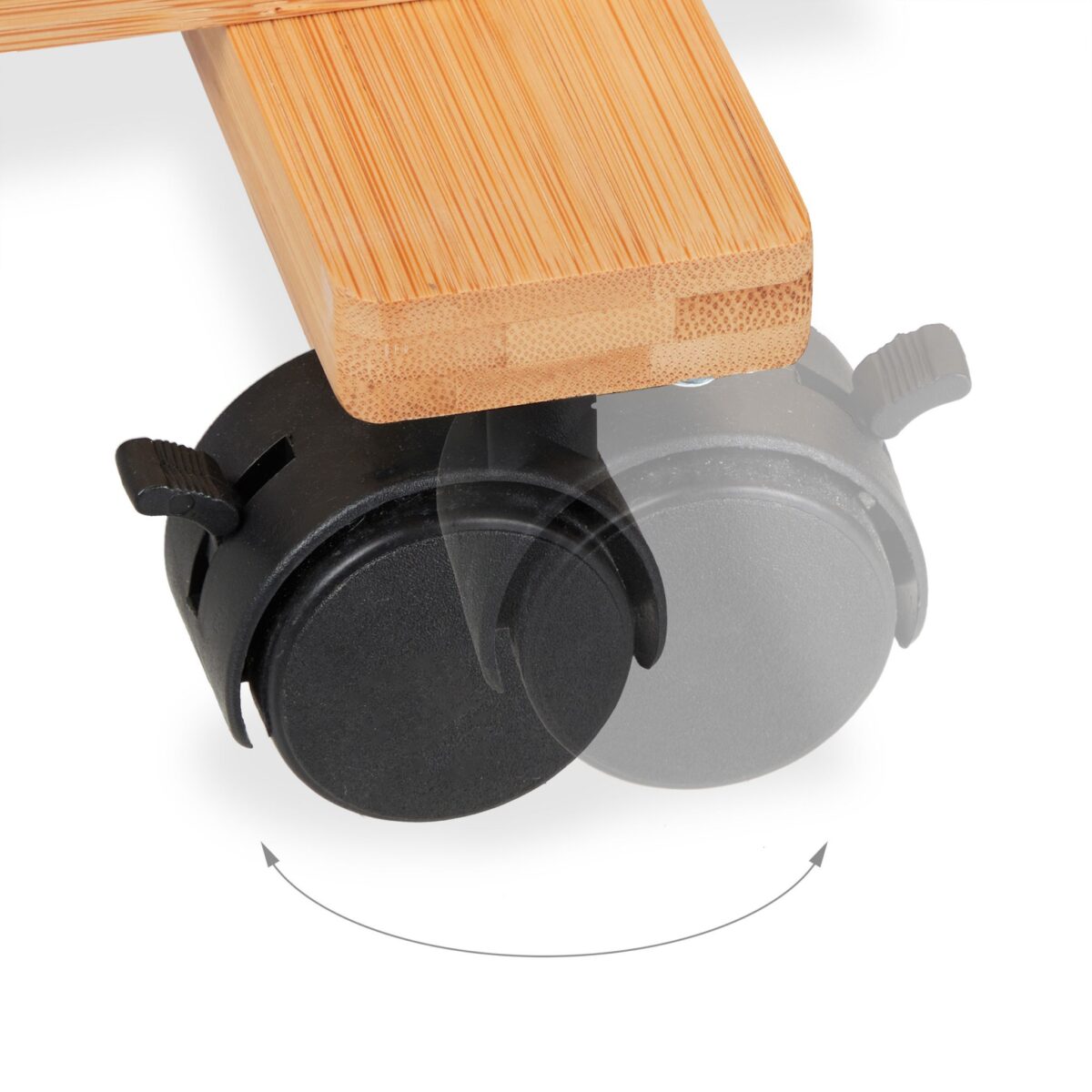 Raft pentru flori, cu roti, din bambus, 5 niveluri, 79 x 95 x 36 cm - imagine 4